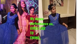 Kids Dance, girls like to swing, Dance performance by sweet little girls.
