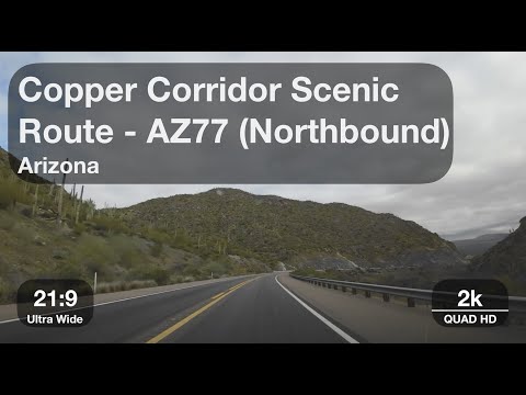 Copper Corridor Scenic Route - AZ77 (Northbound) | 21:9 Aspect Ratio, QHD 2k Resolution