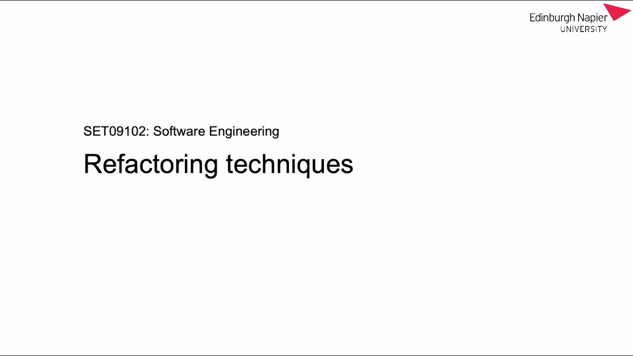 Refactoring techniques