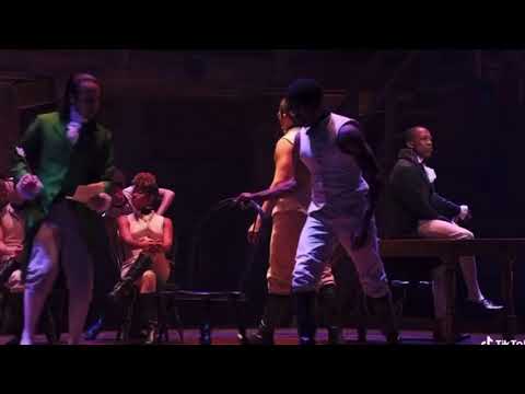 Screenshot from Non-Stop lyrics video by Leslie Odom Jr., Lin-Manuel Miranda, Original Broadway Cast of Hamilton