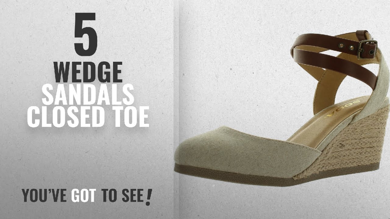 Top 5 Wedge Sandals Closed Toe [2018]: Soda Womens Request Closed Toe Espadrille Wedge Sandal In