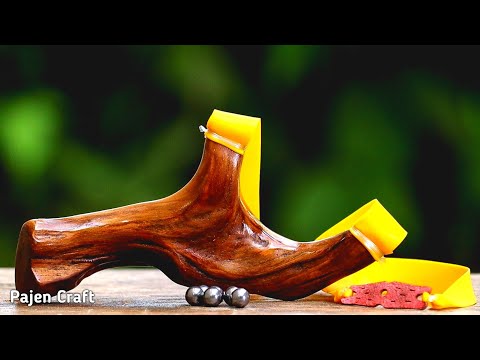 Powerful Wooden Slingshot Easy To Make - DIY slingshot