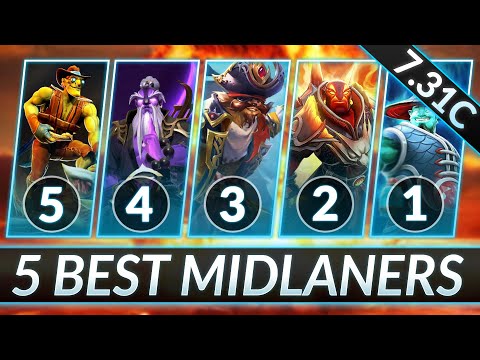 TOP 5 NEW BROKEN MIDLANERS - SCARY META Heroes of Patch 7.31C - Dota 2 Guide