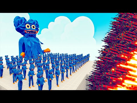 100x HUGGY WUGGY + 1x GIANT HUGGY WUGGY vs EVERY GODS - Totally Accurate Battle Simulator TABS