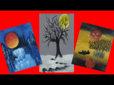 3 scenery easy watercolor painting ideas /Acrylic easy watercolor painting for beginners
