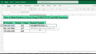 How to Mask Numbers in Excel Using SUBSTITUTE and MID Functions | Excel Tips and Tricks