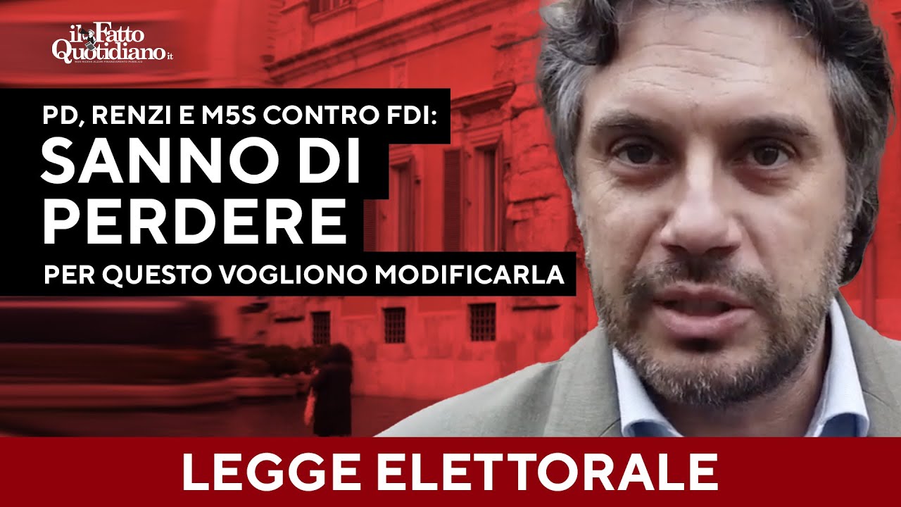 Pd M5S e Renzi vs Fdi: "Vogliono modificare Legge elettorale perché sanno di perdere"