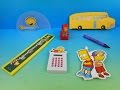2015 THE SIMPSONS BACK TO SCHOOL SET OF 6 BURGER KING COLLECTION MEAL TOYS VIDEO REVIEW