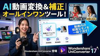 【動画版消しゴムマジック】映り込んだ邪魔な人を一瞬で消す方法！UniConverterの新機能「動画オブジェクトリムーバー」がヤバい