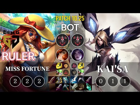 GEN Ruler Miss Fortune vs Kai'Sa Bot - KR Patch 10.25