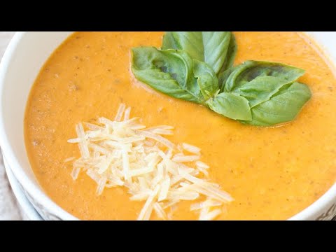 Low Carb Creamy Instant Pot Tomato Basil Soup With Fresh Tomatoes | Easy Tomato Basil Soup