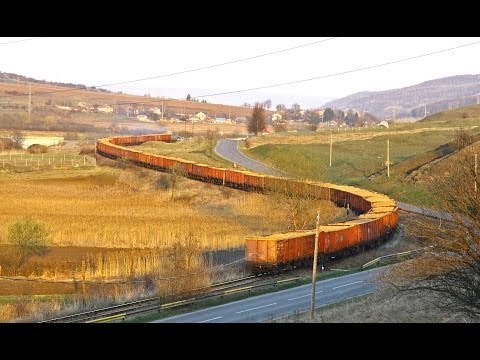 Freight train at Dusk leaving Falticeni [March, 2014]