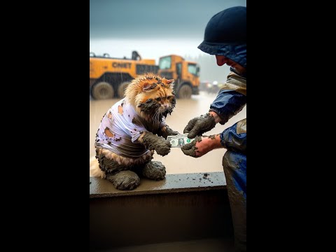 The cat is working for his kitten ???? #cat #cute #kitten