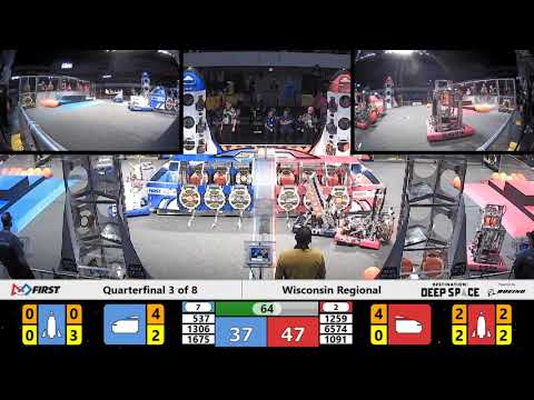 Quarterfinal 3-1 - 2019 Wisconsin Regional (Scoreboard Quad View)