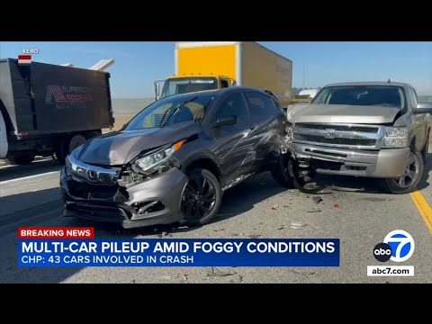 9 injured after 43-vehicle pileup in dense fog on California highway