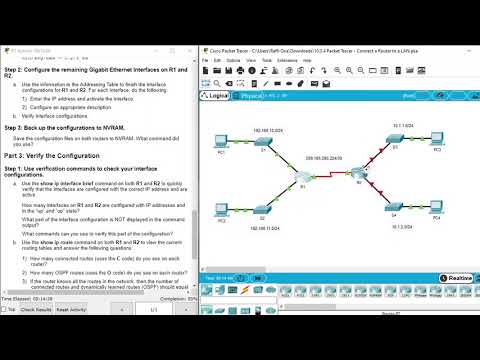 Packet Tracer - 10.3.4 Connect a Router to a LAN