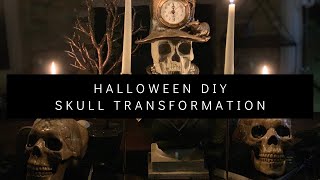 Halloween DIY Decorate with me and Skull Transformation