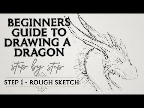 Beginners guide to drawing a dragon – The Natural Species of Dragon – Step by Step Head drawing