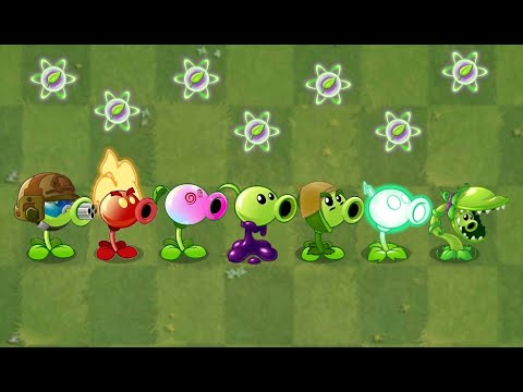 Plants VS  Zombies 2 All Peashooter Max LvL Challenge & Power up VS! Porter Gargantuar