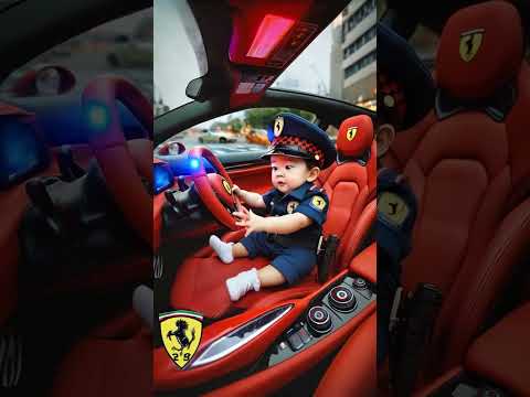 🚓 Tiny Police Officers Driving Ferraris! 🚨