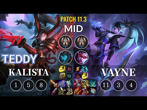 T1 Teddy Kalista vs Vayne Mid - KR Patch 11.3
