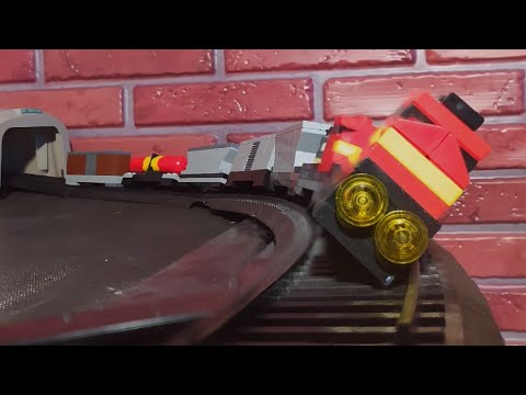 Lego unstoppable train|the Stanton Curve scene|but the train crashed.