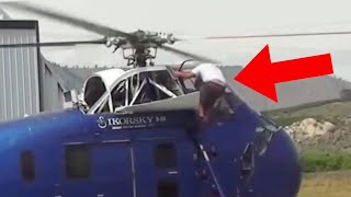 Guy Nearly Hit By Spinning Helicopter Rotors - Daily dose of aviation