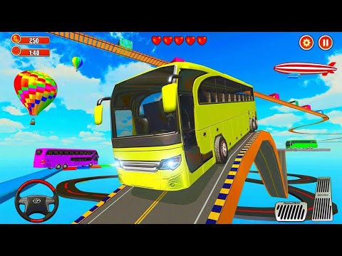 Impossible Bus Stunt Driving 2023 : Mega Ramp Sky Bus Stunt Drive Simulator #1 - Tracks Racing Games