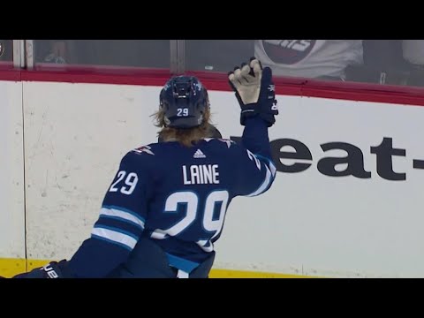 Patrik Laine goes top shelf for first playoff goal