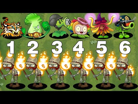 Plants Vs Zombies 2 - Pvz 2 - Every Plants Max Level Vs Torchlight Zombie - Who will win?