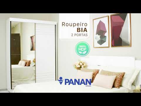 Video thumbnail of Roupeiro Panan Bia Espelho Com Pés 2 Portas De Correr