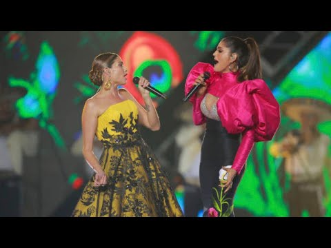 Natalia Jiménez y Ana Bárbara cantando NO ME AMENACES en Premios de la Radio 2021
