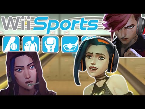 Jinx, Vi & Caitlyn Play Wii Sports Bowling