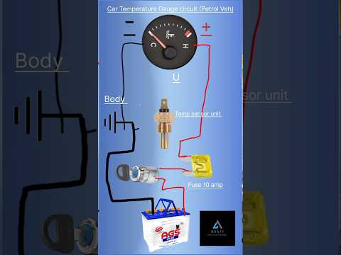 Car and any Petrol Vehicle temperature gauge circuit | Car Temperature gauge connection diagram