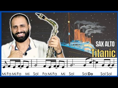 • TITANIC - Partitura com notas simplificada - Sax Alto 🎷