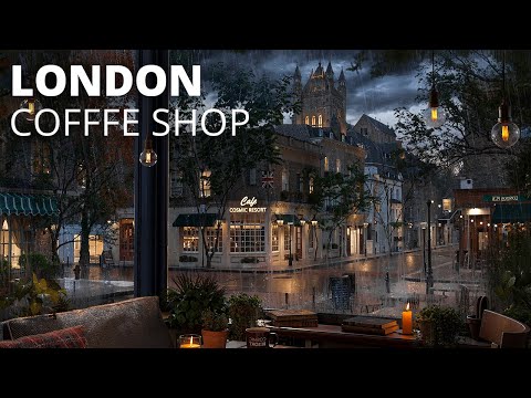 London Coffee Shop Ambience - Rain Ambience for Studying, Relaxing and Focus
