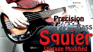 Squier Vintage Modified Precision Bass Review with P/J Pickup configuration