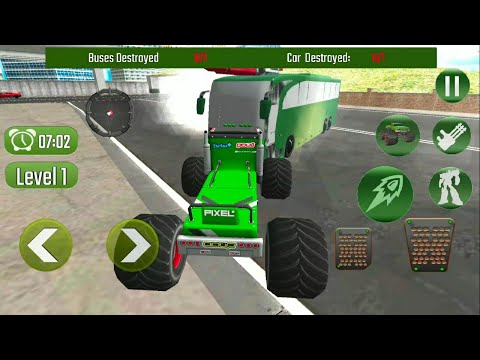 US Army Monster Truck Transform Robot Shooting