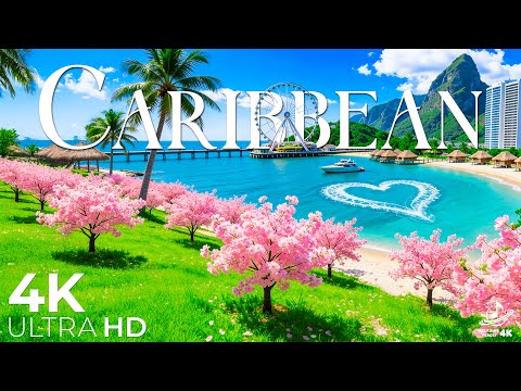 Spring in Caribbean 4K 🌸 Turquoise Waters, Tropical Beaches & Island Paradise