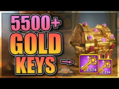 , title : '5,500+ Gold Key Opening in Rise of Kingdoms [So many legendary commander sculptures...]'