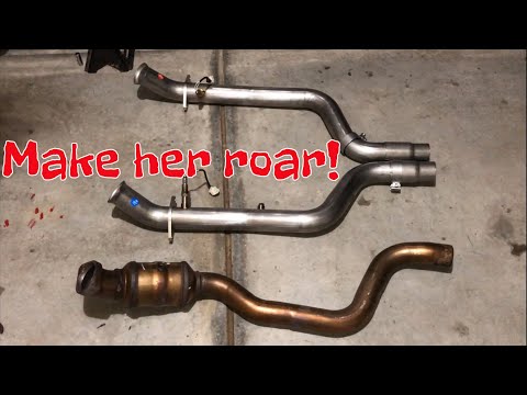Stainless Works cat delete pipes install on a 2015 - 2022 Dodge Charger SRT, Scatpack and Hellcat.
