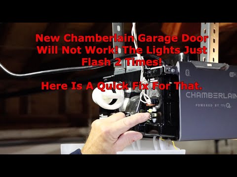 New Chamberlain Garage Door Opener Will Not Open / Flashes 2 Times
