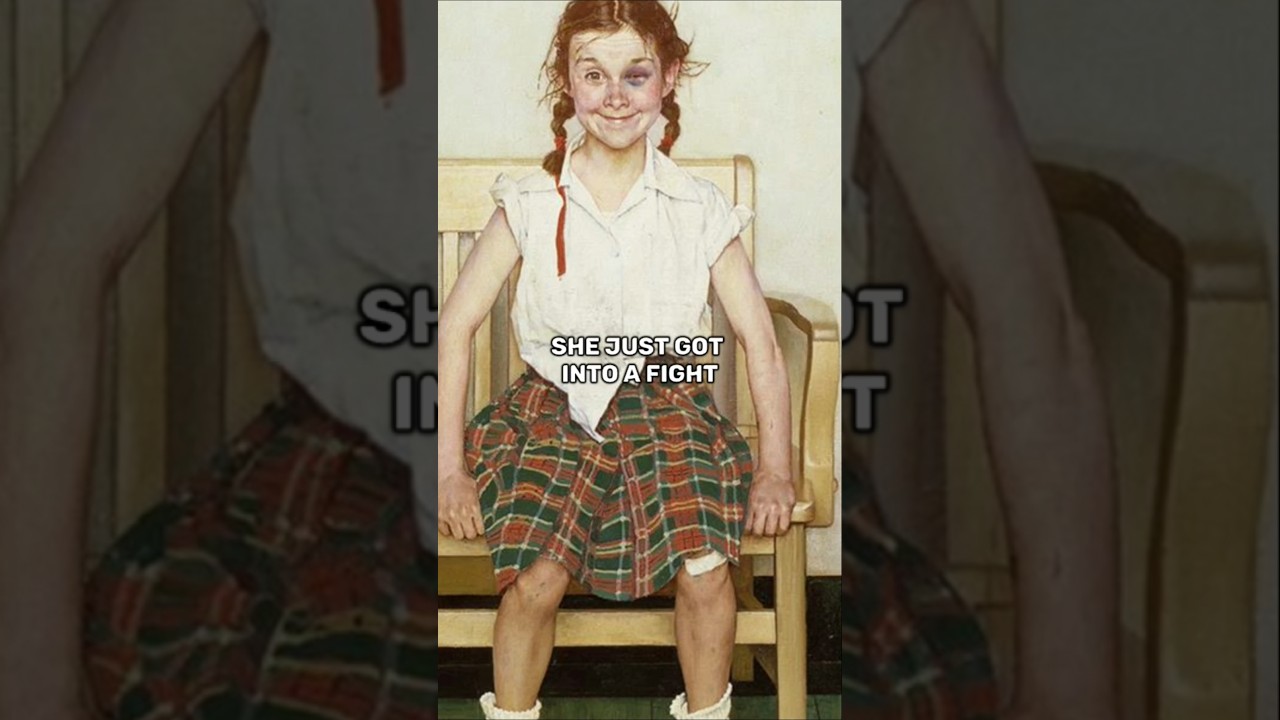 Young Lady With a Shiner By Norman Rockwell #art #paintings