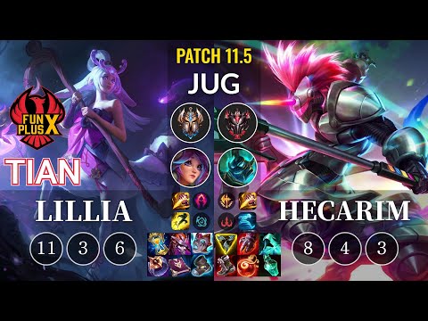 FPX Tian Lillia vs Hecarim Jungle - KR Patch 11.5