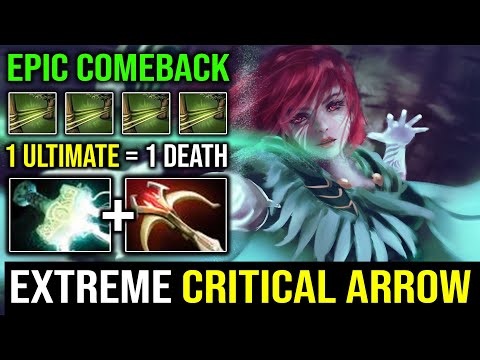 EXTREME CRIT ARROW Daedalus + Mjollnir Windranger | 1 Shackleshot = 1 Deleted EPIC Comeback DotA 2