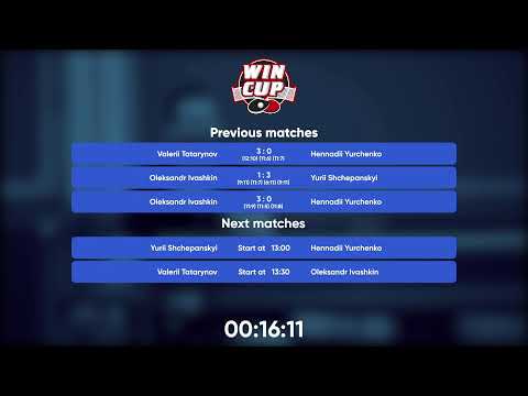 12:00 Oleksandr Ivashkin 3 - 0 Hennadii Yurchenko West 1 WIN CUP 05.11.2022 | TABLE TENNIS WINCUP