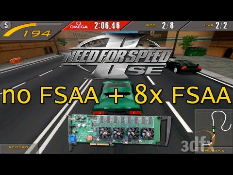 Need for Speed II SE - 3dfx Voodoo 5 6000 AGP Full-Scene Anti-Aliasing (FSAA) comparison