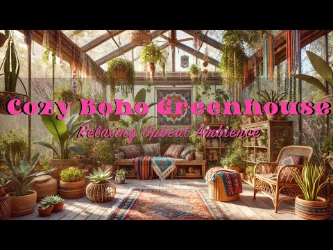 🌿 Cozy Boho Greenhouse | Upbeat Folk Ambience for a Relaxing & Inspiring Vibe 🌿 ✨  No Ads