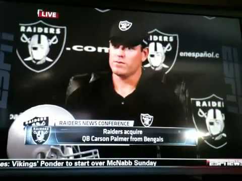 Carson Palmer Introduced As A Raider Part 1
