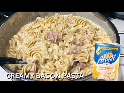Creamy Pasta Carbonara Recipe | Bacon Fusilli Cream Pasta | Cheese Cream Pasta at home